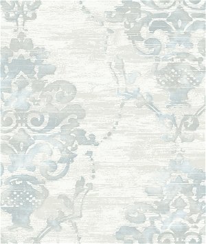 Seabrook Designs Damask Metallic Pearl & Powder Blue Wallpaper