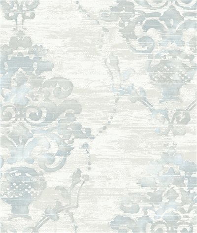 Seabrook Designs Damask Metallic Pearl & Powder Blue Wallpaper