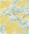 Seabrook Designs Cherry Blossoms Gold & Sky Blue Wallpaper
