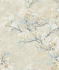 Seabrook Designs Cherry Blossoms Sky Blue & White Wallpaper