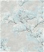 Seabrook Designs Cherry Blossoms Metallic Silver & Sky Blue Wallpaper