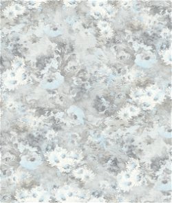 Seabrook Designs Daisy Metallic Silver & Sky Blue Wallpaper