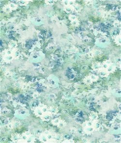 Seabrook Designs Daisy Metallic Powder Blue & Turquoise Wallpaper