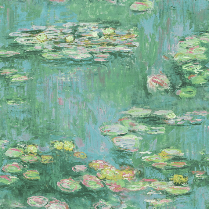 Seabrook Designs Lily Pads Gold &amp; Green Wallpaper image 1 of 2