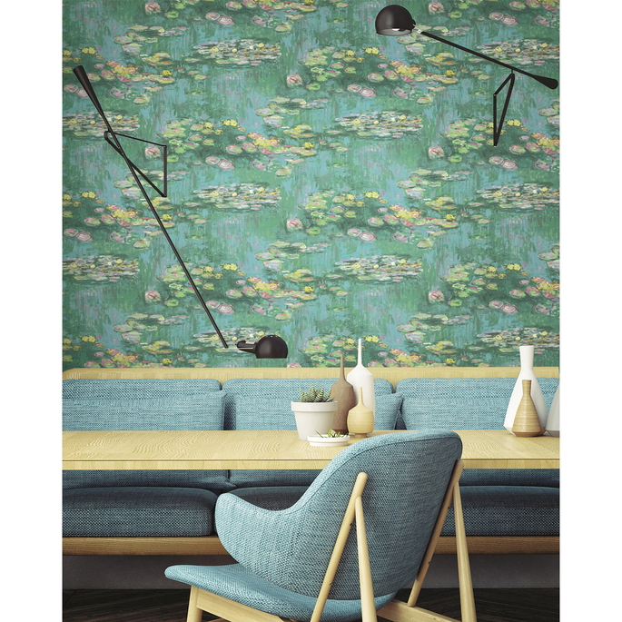 Seabrook Designs Lily Pads Gold &amp; Green Wallpaper image 2 of 2