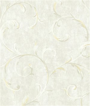 Seabrook Designs Scroll Metallic Gold & Beige Wallpaper