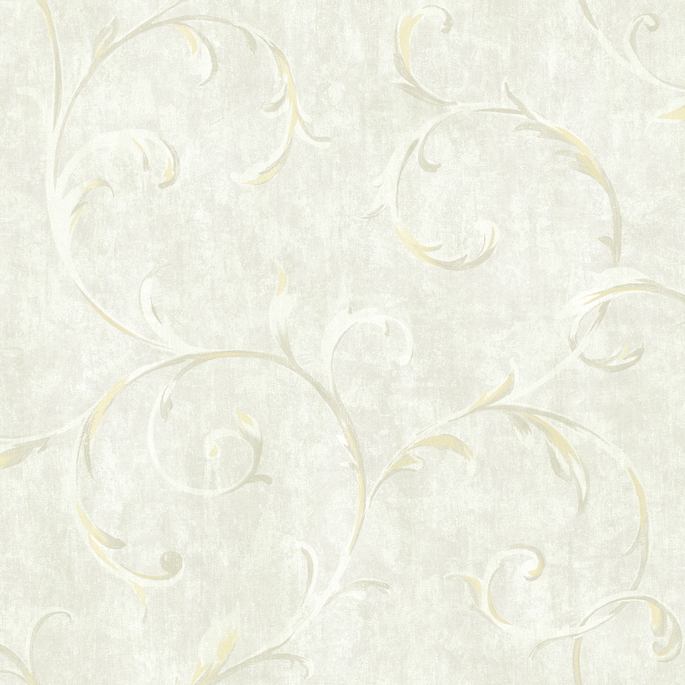 Seabrook Designs Scroll Metallic Gold &amp; Beige Wallpaper image 1 of 2
