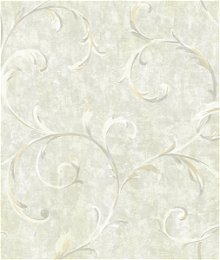 Seabrook Designs Scroll Metallic Gold & Grey Wallpaper