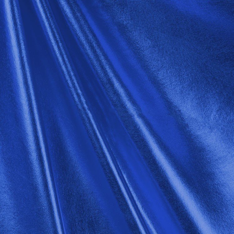 Royal Blue Foil Metallic Spandex Fabric