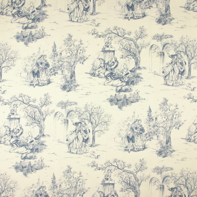 Stof Galantrie Bleu Fabric image 1 of 4