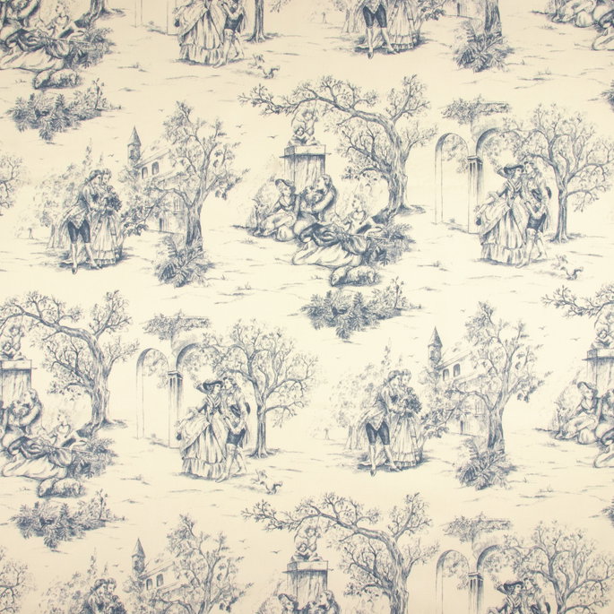 Stof Galantrie Bleu Fabric image 2 of 4