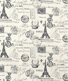 Premier Prints French Stamp Onyx Natural Fabric