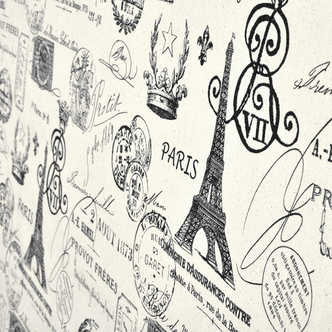 Premier Prints French Stamp Onyx/Natural Canvas Fabric image 5 of 5