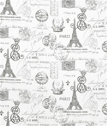 Premier Prints French Stamp Sherbet/Gray Twill Fabric