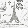 Premier Prints French Stamp Sherbet/Gray Twill Fabric - Image 2