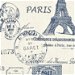 Premier Prints French Stamp Sunshine/Navy Natural Fabric thumbnail image 2 of 5