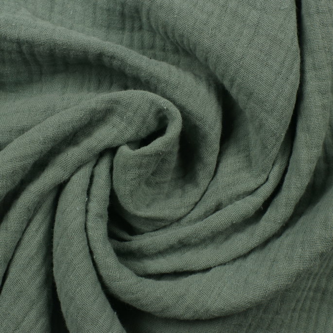 Green Double Cotton Gauze Fabric image 2 of 2
