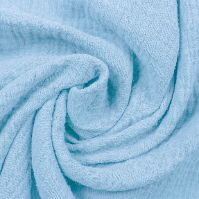 Blue Double Cotton Gauze Fabric image 2 of 2