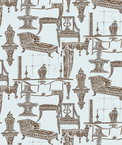 Gastón y Daniela GDT5187.004 Blanca Azul/Chocolate Fabric