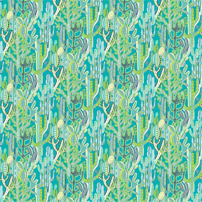 Gast&#243;n y Daniela Cactus Azul/Verde Fabric