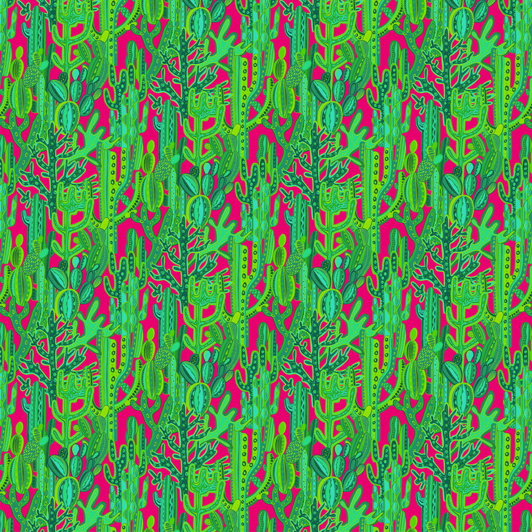 Gastón y Daniela Cactus Rosa/Verde Fabric