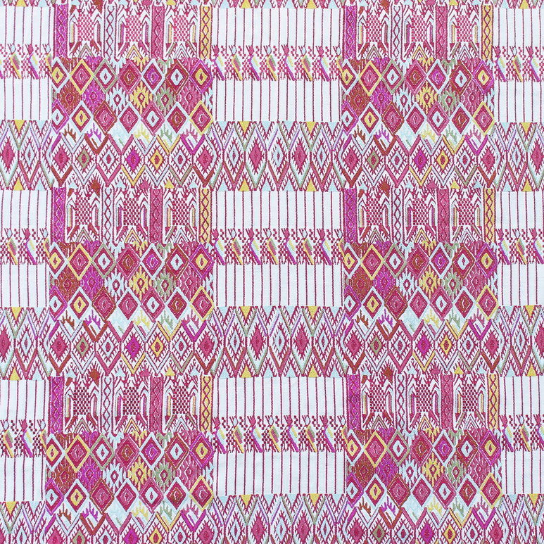 Gastón y Daniela Huipil Rosa/Verde Fabric