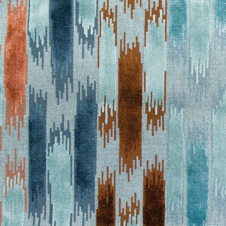 Gastón y Daniela Aragon Azul/Teja Fabric