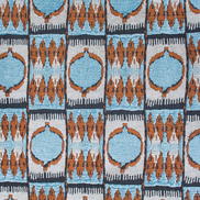 Gaston y Daniela Cuzco Azul/Teja Fabric