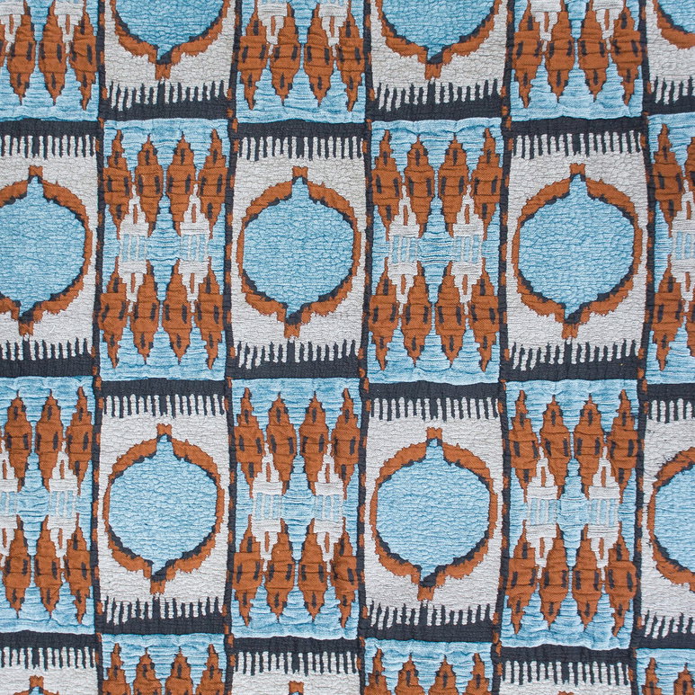 Gastón y Daniela Cuzco Azul/Teja Fabric