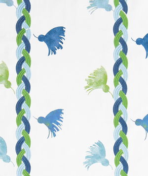 Gastón y Daniela Reina Roja Verde/Azul Fabric