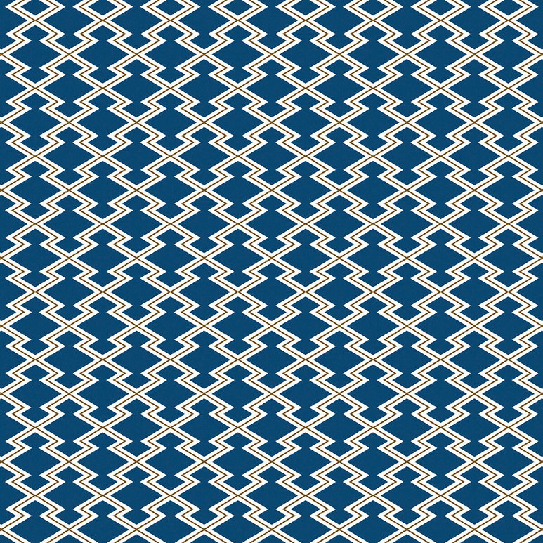 Gastón y Daniela Hayami Azul/Ocre Fabric