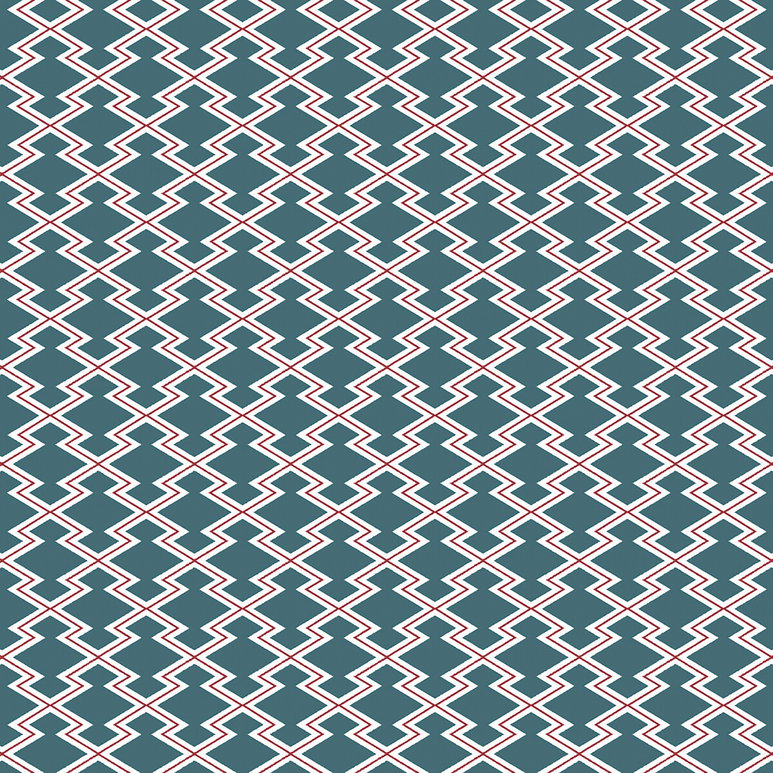 Gastón y Daniela Hayami Azul Claro/Rojo Fabric