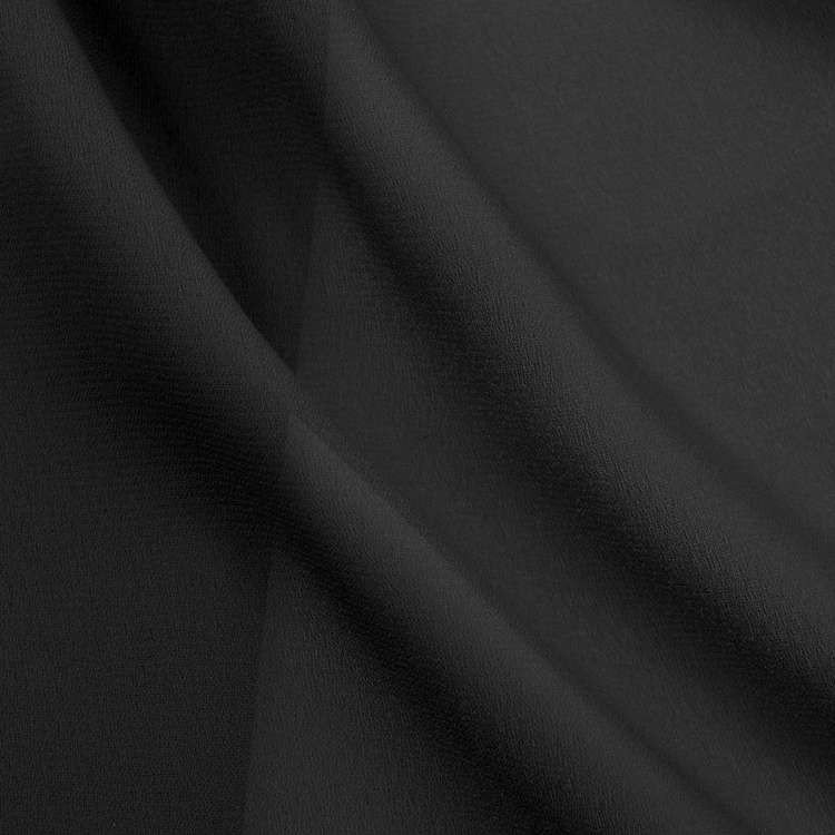 Black Poly Georgette Fabric | OnlineFabricStore