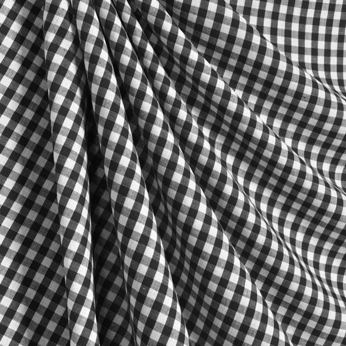 1/4" Black Gingham Fabric image 2 of 2