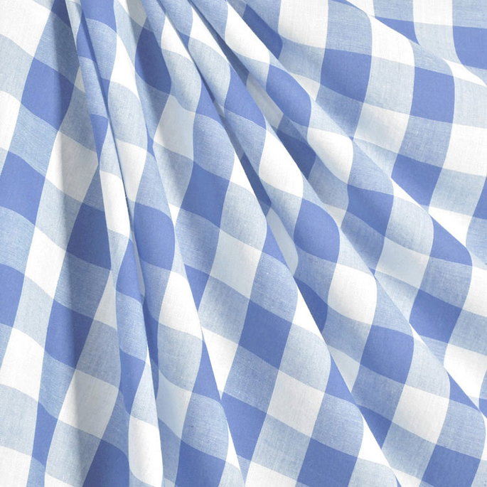 1" Blue Gingham Fabric image 2 of 2