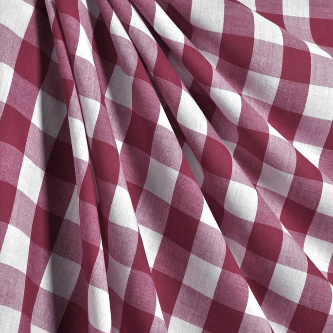 1" Burgundy Gingham Fabric image 2 of 2