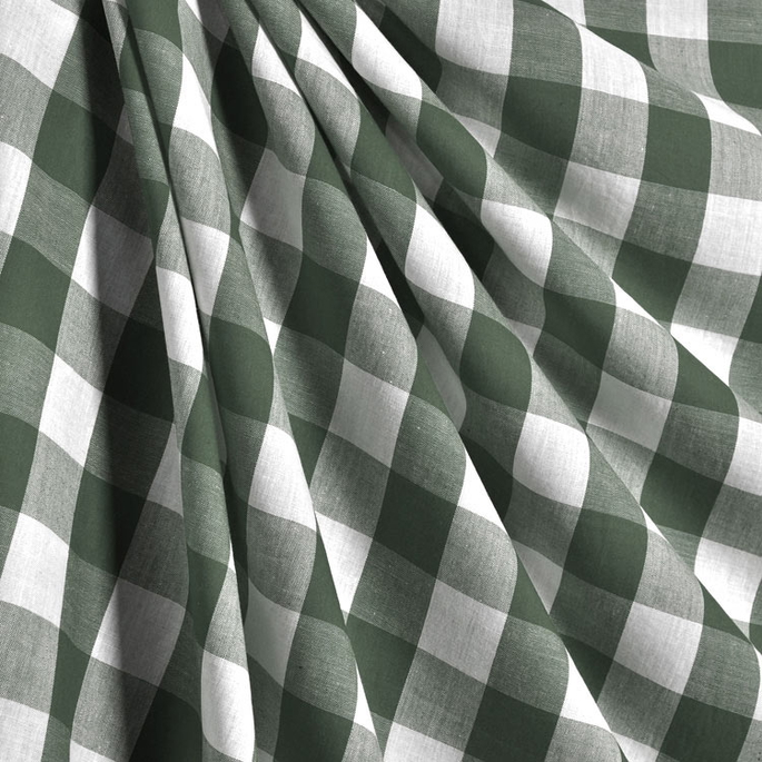 1" Hunter Green Gingham Fabric image 2 of 2