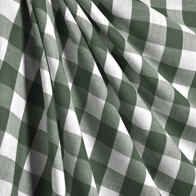 1" Hunter Green Gingham Fabric image 2 of 2
