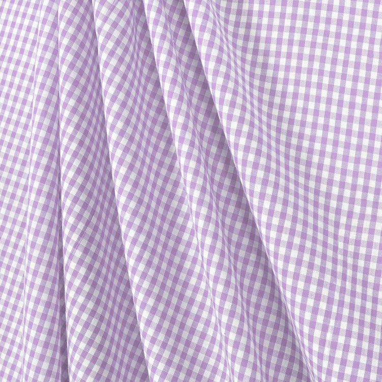 Lilac 1/4 inch Gingham Fabric by The Yard (65% Polyester 35% Cotton)
