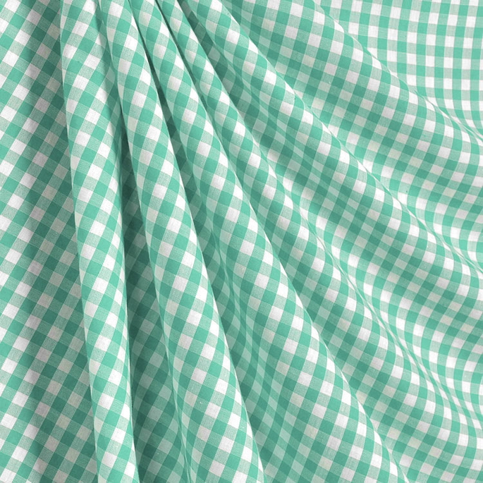1/4" Mint Green Gingham Fabric image 2 of 2