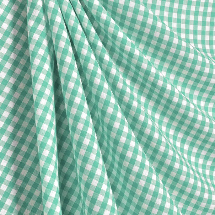 1/4" Mint Green Gingham Fabric image 2 of 2