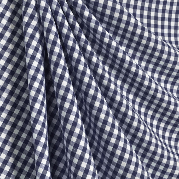 1/4" Navy Blue Gingham Fabric image 2 of 2