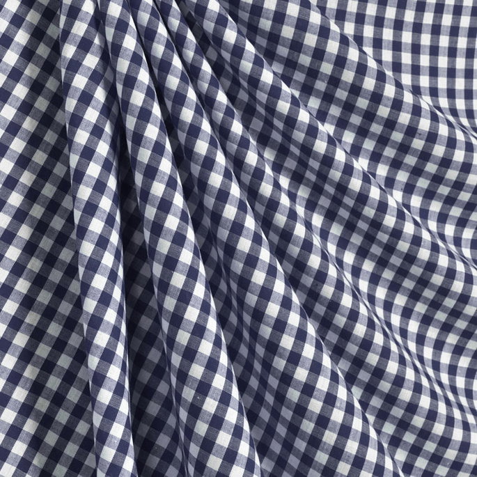 1/4" Navy Blue Gingham Fabric image 2 of 2