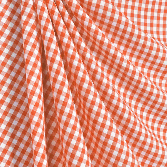 1/4" Orange Gingham Fabric image 2 of 2