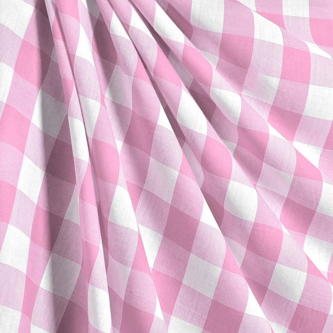 1" Pink Gingham Fabric image 2 of 2
