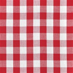 1" Red Gingham Fabric