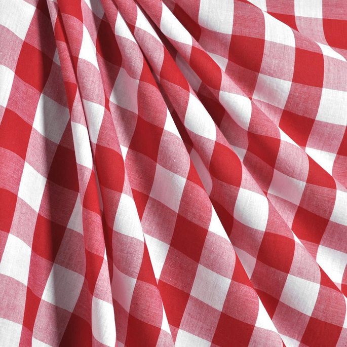 1" Red Gingham Fabric image 2 of 2