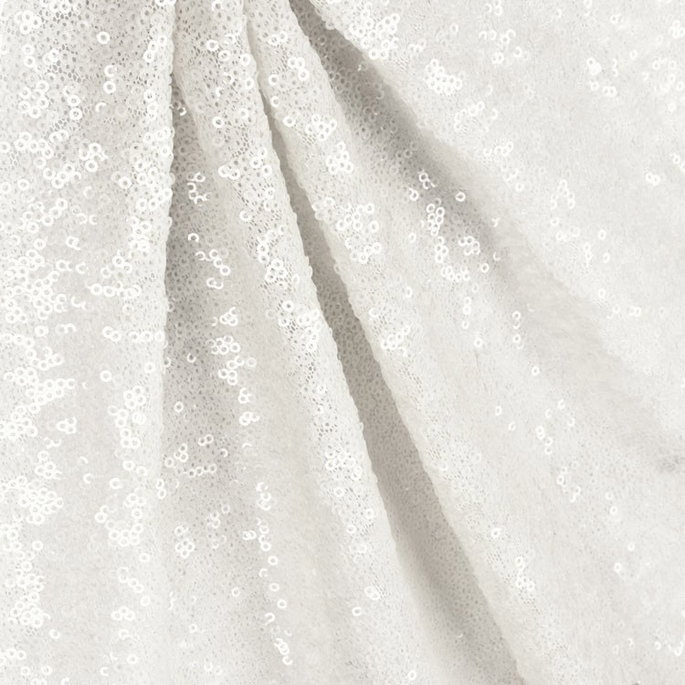 White Glitz Sequin Fabric image 2 of 2