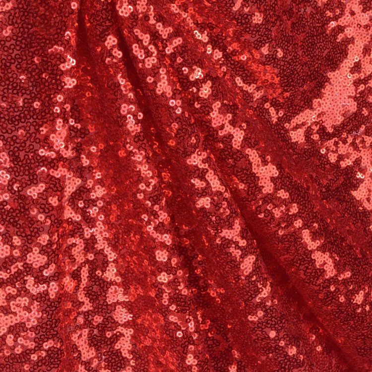 Red/Silver Stripe Sequined Mesh Fabric by The Yard (Polyester/Nylon)