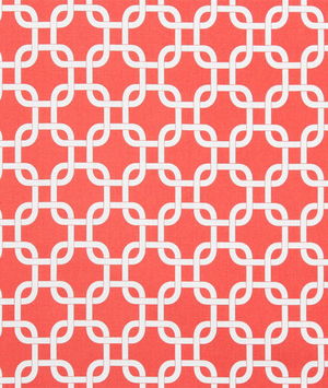 Premier Prints Gotcha Coral/White Canvas Fabric